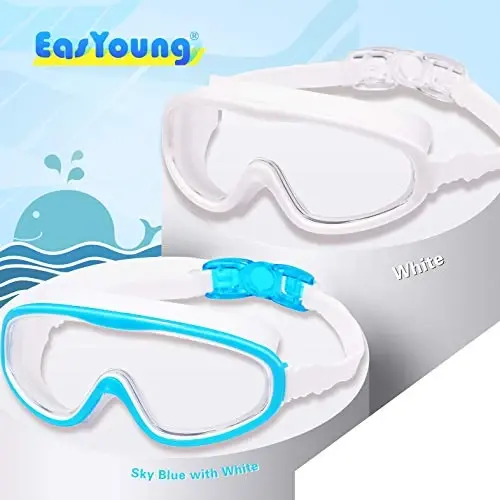 EasYoung 2-Pack bolalar uchun suzish ko'zoynaklari, 3-15 yoshdagi bolalar uchun keng ko'rishli suzish ko'zoynaklari - 2