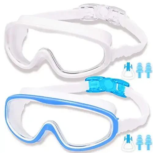 EasYoung 2-Pack bolalar uchun suzish ko'zoynaklari, 3-15 yoshdagi bolalar uchun keng ko'rishli suzish ko'zoynaklari - 1