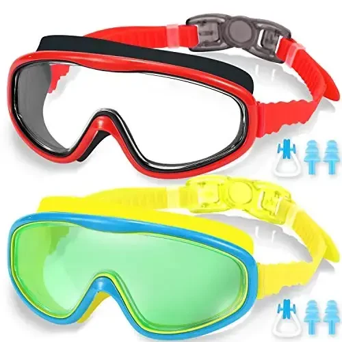 EasYoung 2-Pack Kids Suzish ko'zoynaklari, 3-15 yoshgacha bo'lgan bolalar uchun keng ko'rishli suzish ko'zoynaklari - Modazone