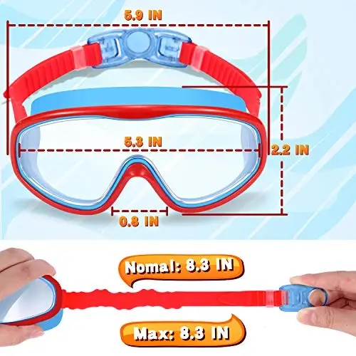 EasYoung 2-Pack Kids Swim Goggles, Wide Vision Swim Goggles for Child from 3-15 - 3