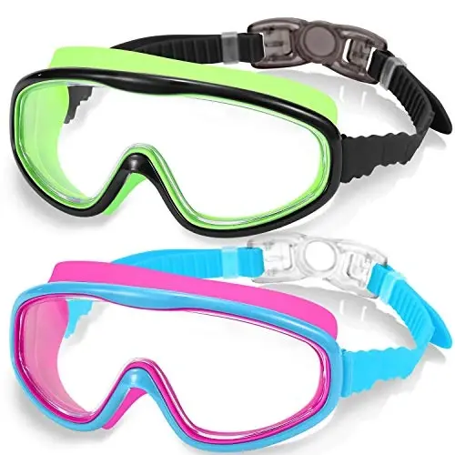 EasYoung 2-Pack Kids Swim Goggles, Wide Vision Swim Goggles for Child from 3-15 - EASYOUNG