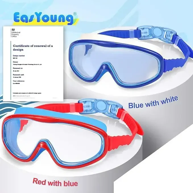 EasYoung 2-paket bolalar uchun suzish ko'zoynaklari, 3-15 yoshdagi bolalar uchun keng ko'rish maydoniga ega suzish ko'zoynaklari. - 2