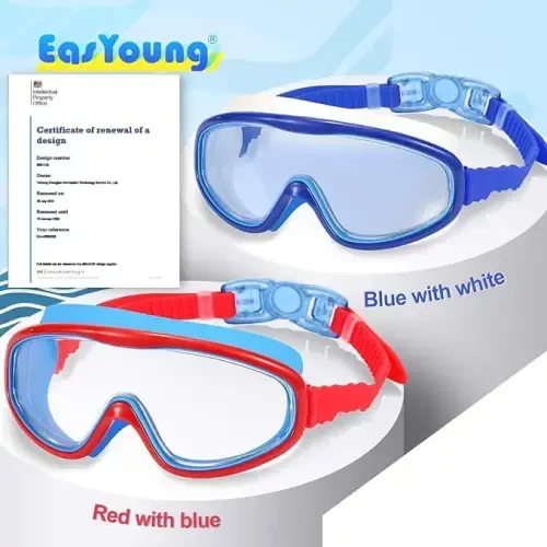EasYoung 2-Pack Kids Swim Goggles, Wide Vision Swim Goggles for Child from 3-15 - 2