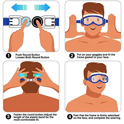 EasYoung 2-Pack Kids Swim Goggles, Wide Vision Swim Goggles for Child from 3-15 - 6