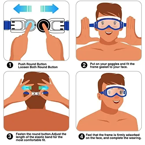 EasYoung 2-Pack Kids Swim Goggles, Wide Vision Swim Goggles for Child from 3-15 - 6