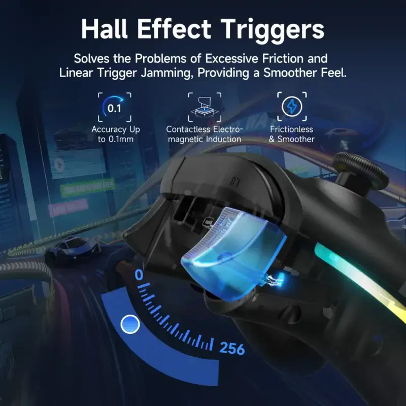 EasySMX simsiz o‘yin pulti, PC Windows, Android/iOS telefonlari, Switch, Steam bilan mos keladigan Bluetooth PC pulti, Hall joystik tugmasi, RGB yorug‘lik effekti, qora - 4