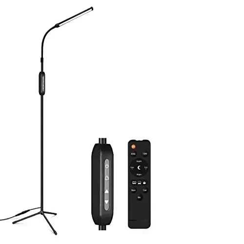 EBEST Led Floor Lamp with Remote LED lamp lash Light for Eyelash Extensions Craft Task Lamps Floor Standing Light Gooseneck Dimmable Reading lamp Eyelash Lamp for Lashes Makeup - EBEST