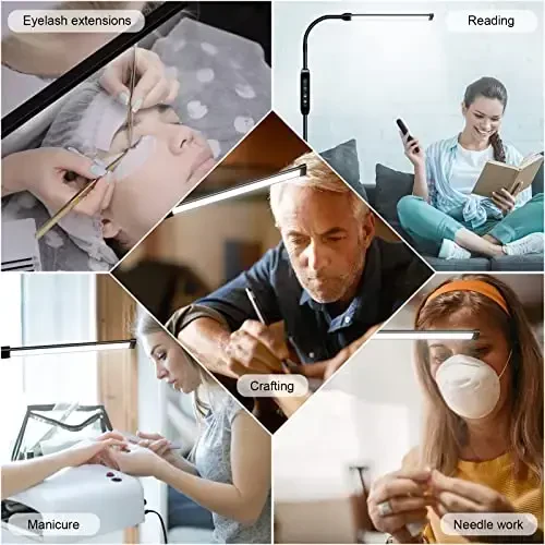 EBEST masofadan boshqariladigan LED pol lampasi Kiprik qo'shimchalari uchun LED lampa kirpik chirog'i Qo'l san'ati vazifasi uchun lampalar Polga o'rnatiladigan chiroq Egiluvchan o'qiladigan chiroq Kirpiklar uchun kirpik lampasi Makiyaj - 6