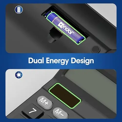 Eboard Calculator with Notepad 12 Digits Large Display, Touch Comfortable Calculator Big Buttons, Support Solar and Battery for Office, School, Home & Business - 3