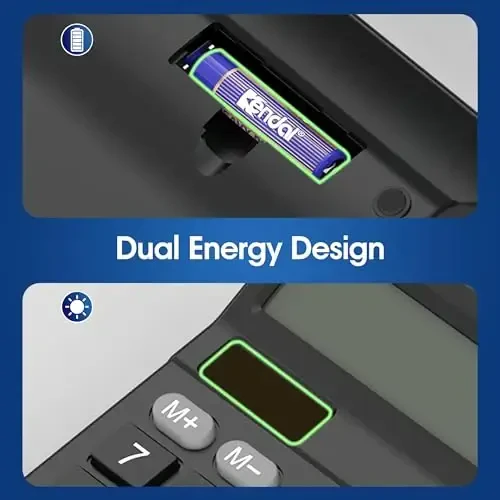 eboard Calculator with Notepad 12 Digits Large Display, Touch Comfortable Calculator Big Buttons, Support Solar and Battery for Office, School, Home & Business - 3