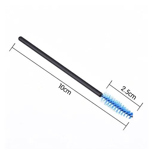 eBoot 300 Pieces Colored Disposable Mascara Wands Eyelash Eye Lash Brush Makeup Applicators Kit (Black Handle, Multicolor Head) - EBOOT (1)