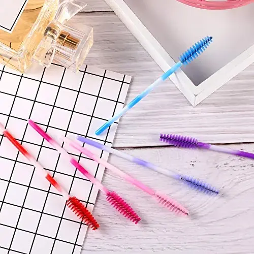 eBoot 300 Pieces Colored Disposable Mascara Wands Eyelash Eye Lash Brush Makeup Applicators Kit (Multicolor Handle, Multicolor Head) - 5