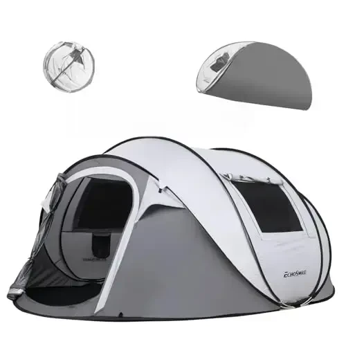 EchoSmile Instant Pop Up Camping Tent, 2/4/6 Person, Easy Setup Tent, Water Resistant Dome, Portable with Carry Bag - ECHOSMILE