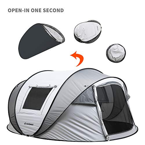 EchoSmile Camping Instant Tent, 2/4/6/8/10 Person Pop Up Tent, Water Resistant Dome Tent, Easy Setup for Camping Hiking and Outdoor, Portable Tent with Carry Bag, for 3 Seasons... - 6
