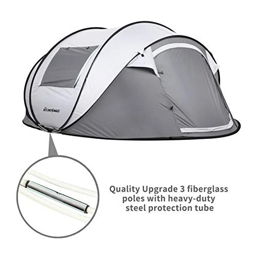 EchoSmile Camping Instant Tent, 2/4/6/8/10 Person Pop Up Tent, Water Resistant Dome Tent, Easy Setup for Camping Hiking and Outdoor, Portable Tent with Carry Bag, for 3 Seasons... - 3