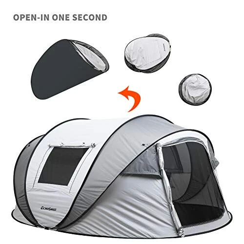 EchoSmile Camping Instant Tent, 2/4/6/8/10 Person Pop Up Tent, Water Resistant Dome Tent, Easy Setup for Camping Hiking and Outdoor, Portable Tent with Carry Bag, for 3 Seasons... - 6