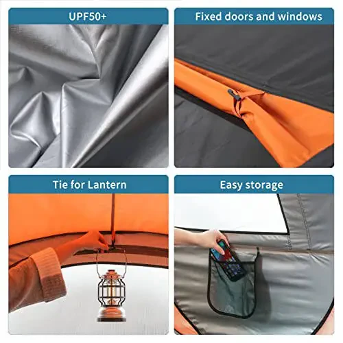 EchoSmile Camping Instant Tent, 2/4/6/8/10 Person Pop Up Tent, Water Resistant Dome Tent, Easy Setup for Camping Hiking and Outdoor, Portable Tent with Carry Bag, for 3 Seasons... - 6