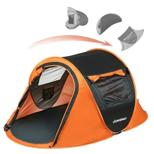 EchoSmile Camping Instant Tent, 2/4/6/8/10 Person Pop Up Tent, Water Resistant Dome Tent, Easy Setup for Camping Hiking and Outdoor, Portable Tent with Carry Bag, for 3 Seasons... 