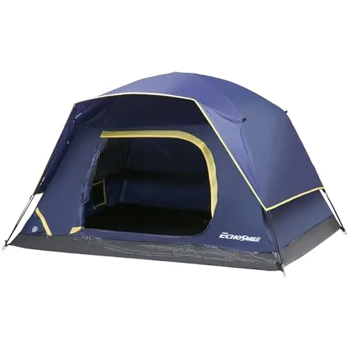 EchoSmile Camping Tent 2/3/4 Person, Waterproof Windproof Double Layer with Rainfly, Easy Setup for Backpacking, Hiking, Mountaineering, Outdoor - 1