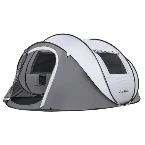 EchoSmile Instant Pop Up Camping Tent, 2/4/6 Person, Easy Setup Tent, Water Resistant Dome, Portable with Carry Bag 