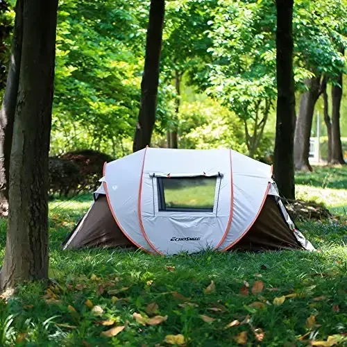 EchoSmile Instant Pop Up Camping Tent, 2/4/6 Person, Easy Setup Tent, Water Resistant Dome, Portable with Carry Bag - 2