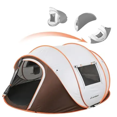 EchoSmile Instant Pop Up Camping Tent, 2/4/6 Person, Easy Setup Tent, Water Resistant Dome, Portable with Carry Bag - 1