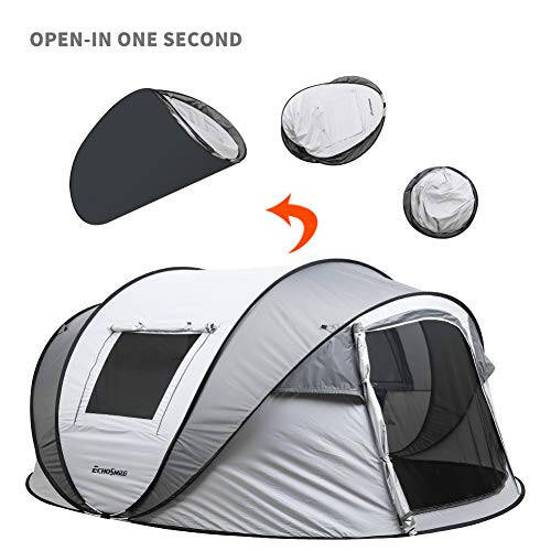 EchoSmile Instant Pop Up Camping Tent, 2/4/6 Person, Easy Setup Tent, Water Resistant Dome, Portable with Carry Bag - 6