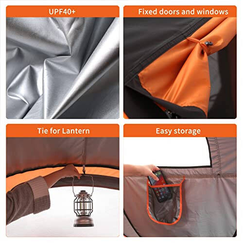 EchoSmile Instant Pop Up Camping Tent, 2/4/6 Person, Easy Setup Tent, Water Resistant Dome, Portable with Carry Bag - 5