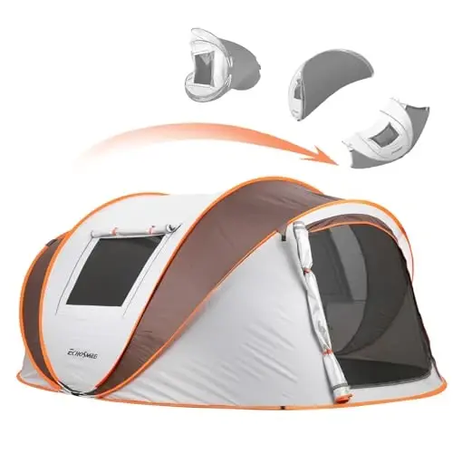 EchoSmile Instant Pop Up Camping Tent, 2/4/6 Person, Easy Setup Tent, Water Resistant Dome, Portable with Carry Bag 