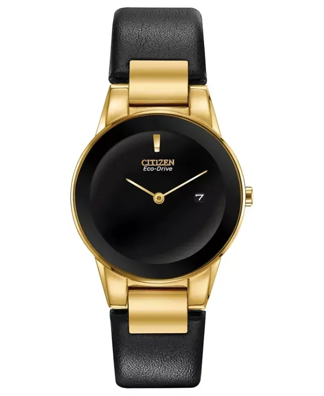 Eco-Drive Ayollar Axiom Qora Charm Tasma Soati 30mm-Qora - 1
