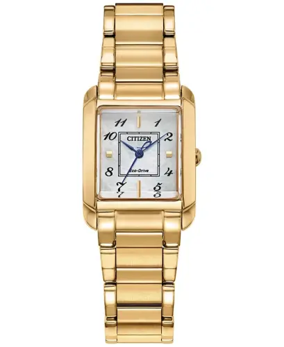 Eco-Drive Ayollar Bianca Oltin Rangli Zanglamaydigan Po'lat Bilaguzuk Soati 28mm-Oltin rangli - 1