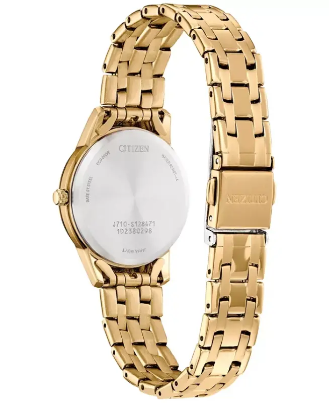 Eco-Drive ayollar klassik oltin rangli zanglamaydigan po'lat bilaguzuk soati 29mm-kumush rangli - 3