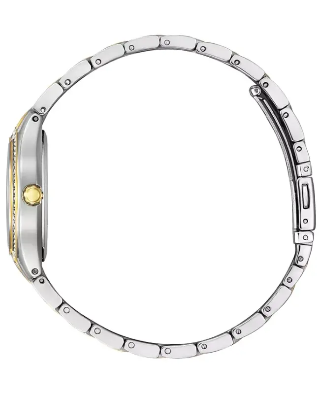Eco-Drive Ayollar Silhouette Crystal Ikki tonli zanglamaydigan po'lat bilaguzukli soat 30mm-Ikki tonli - 2