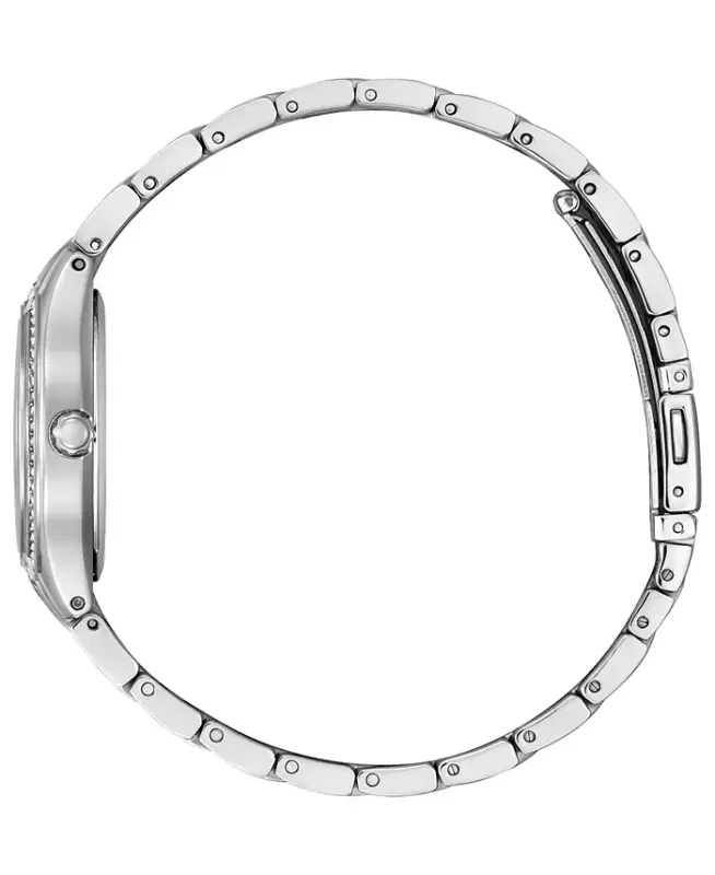 Eco-Drive Ayollar Silhouette Crystal Zanglamas Po'lat Bilaguzuk Soati 30mm-Kumush rangli - 2