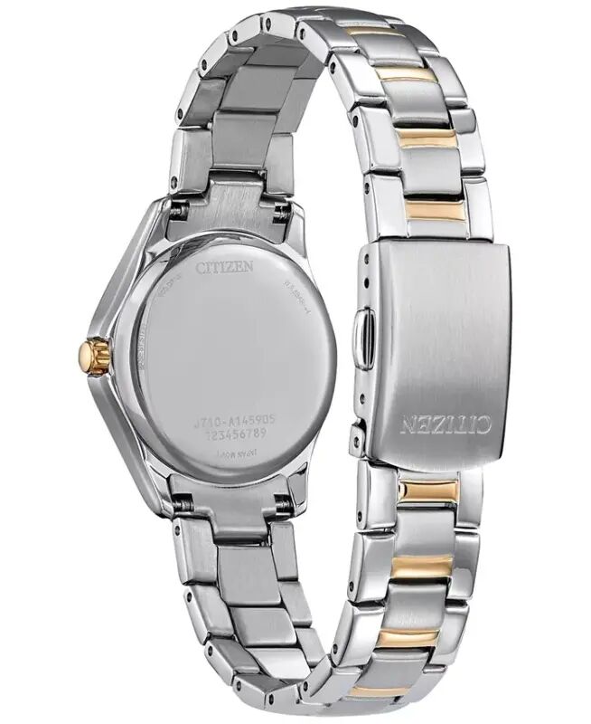 Eco-Drive Ayollar uchun billur ikki tonli zanglamaydigan po'lat bilaguzukli soat 30mm-Ikki tonli - 3