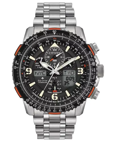 Eco-Drive erkaklar analog-raqamli Promaster Skyhawk A-T Titanium bilaguzuk soati 45mm-zanglamaydigan po'lat - 1