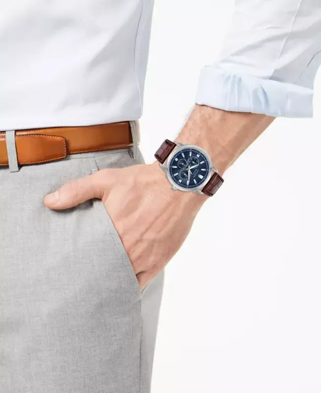 Eco-Drive erkaklar Corso jigarrang charm tasma soati 44mm-jigarrang - 4