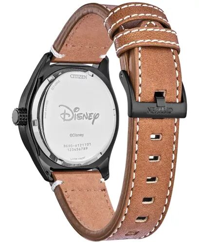 Eco-Drive erkaklar Disney Mickey Mouse jigarrang charm tasma soati 43mm-jigarrang - 3