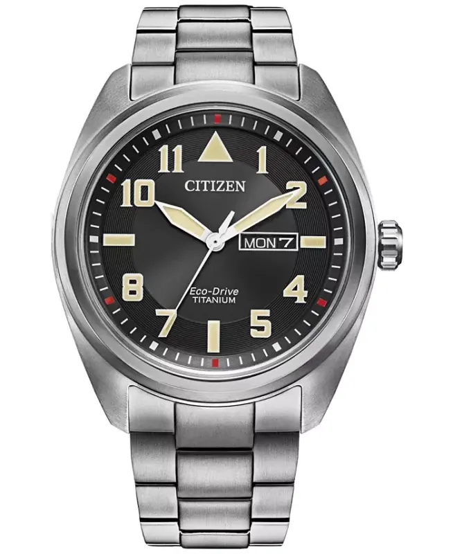 Eco-Drive erkaklar Garrison zanglamaydigan po'lat bilaguzukli soat 42mm-kumush rangli - CITIZEN