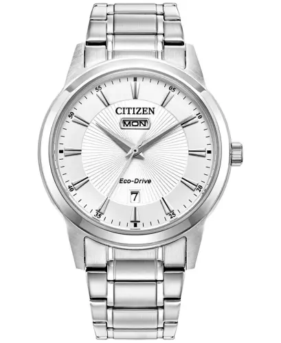 Eco-Drive erkaklar klassik zanglamaydigan po'lat bilaguzuk soati 40mm-kumush rang - 1