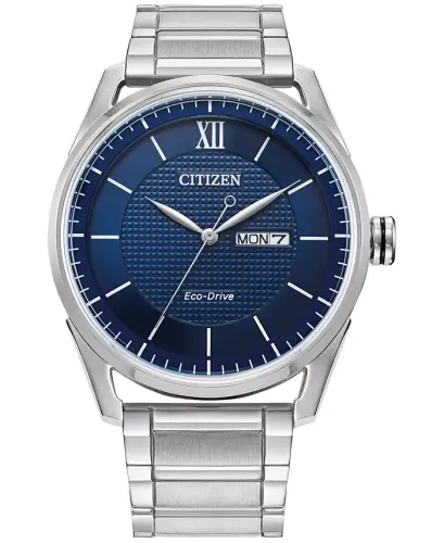 Eco-Drive erkaklar klassik zanglamaydigan po'lat bilaguzukli soat 42mm-Kumush rangli - 1