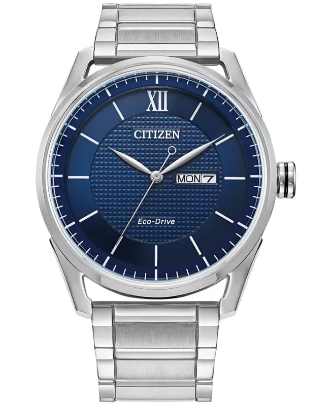 Eco-Drive erkaklar klassik zanglamaydigan po'lat bilaguzukli soat 42mm-Kumush rangli - CITIZEN