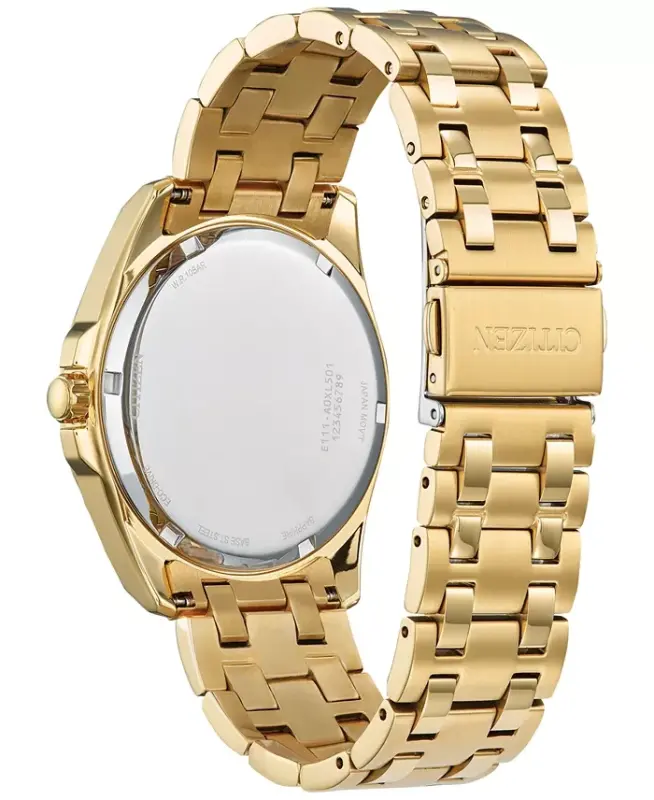 Eco-Drive erkaklar Peyten oltin rangli zanglamaydigan po'lat bilaguzuk soati 41mm-Oltin rangli - 3