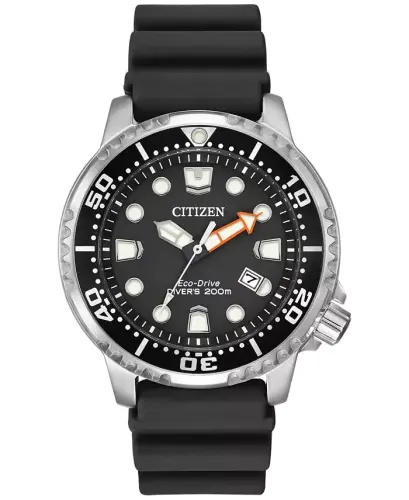 Eco-Drive erkaklar Promaster Dive qora kauchuk tasma soati 44mm-qora - 1