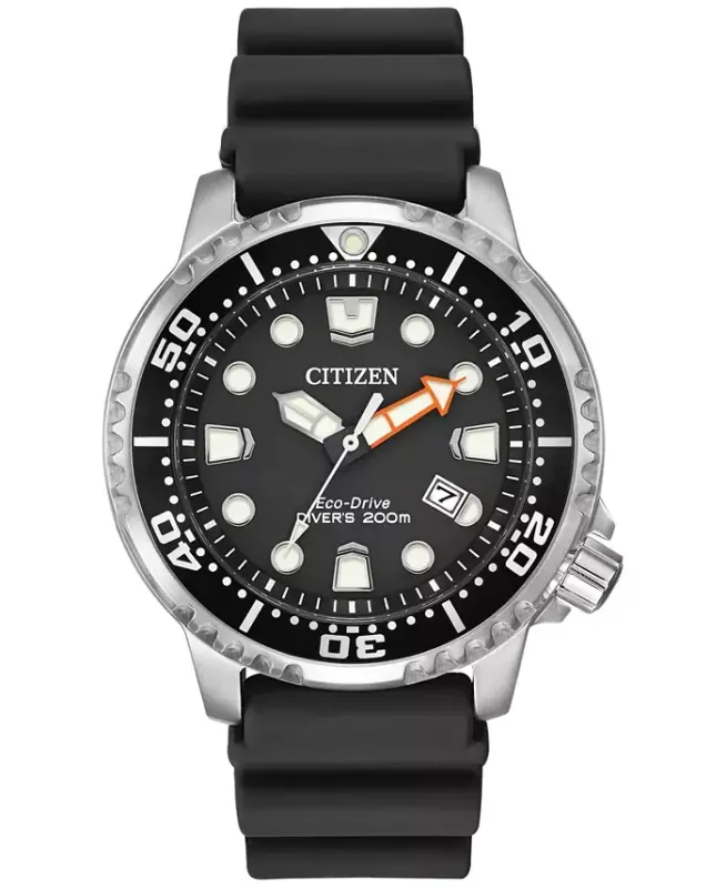 Eco-Drive erkaklar Promaster Dive qora kauchuk tasma soati 44mm-qora - CITIZEN