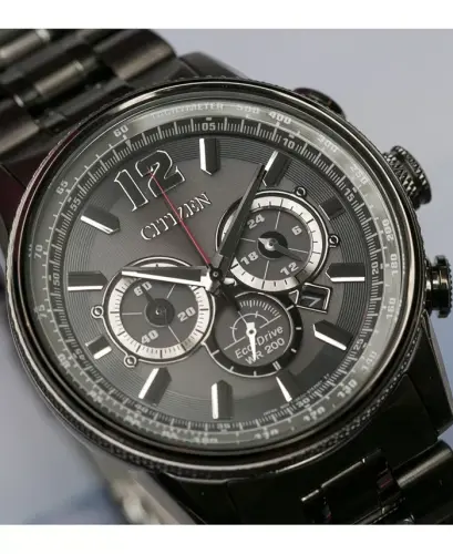 Eco-Drive erkaklar xronografi Nighthawk kulrang zanglamaydigan po'lat bilaguzuk soati 43mm-kulrang - 6