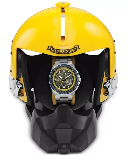 Eco-Drive erkaklar xronografi Promaster Skyhawk A-T Blue Angels zanglamaydigan po'lat bilaguzuk soati 46 mm - 4
