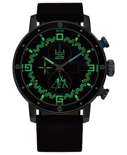 Eco-Drive erkaklar xronografi Star Wars Luka Skywalker jigarrang charm tasma soati 44mm-ko'k - 4