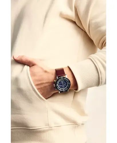 Eco-Drive erkaklar xronografi Star Wars Luka Skywalker jigarrang charm tasma soati 44mm-ko'k - 5