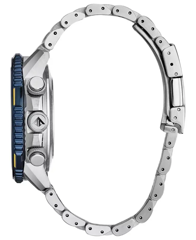 Eco-Drive Erkek Analog-Dijital Promaster Blue Angels Skyhawk A-T Paslanmaz Çelik Bilezik Saat 46mm-Gümüş - 2